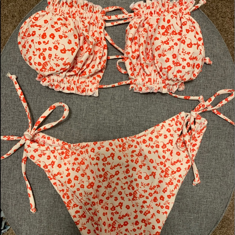 Shein Red and Cream Bakini